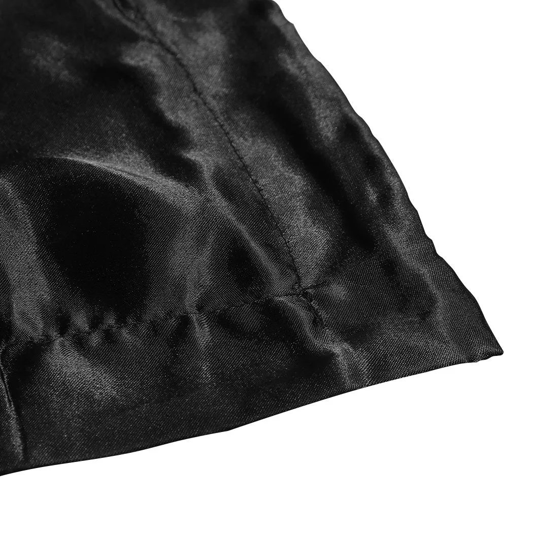 Silk Satin Quilt Duvet Cover Set in Single Size in Black Colour