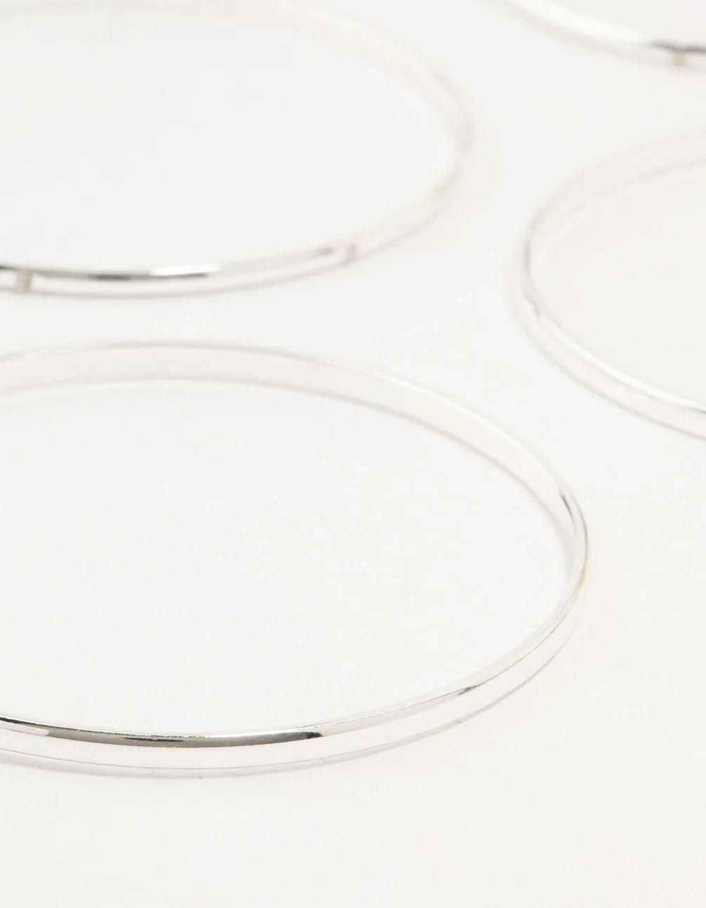Silver Diamante Inlay & Clean Bangles 7-Pack