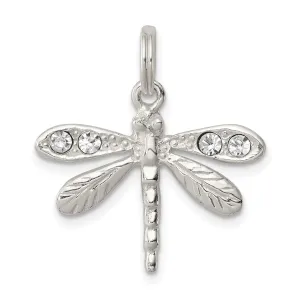 Silver Preciosa Crystal Dragonfly Charm
