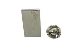 Silver Toned Etched Small Tropical Bird Lapel Pin
