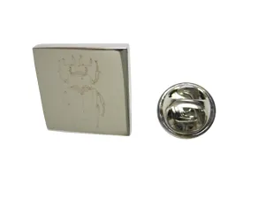 Silver Toned Etched Spiky Beetle Insect Lapel Pin