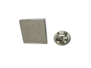Silver Toned Etched Tropical Frog On Tree Lapel Pin
