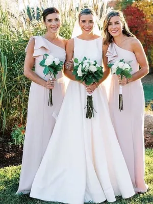 Simple One-shoulder Mermaid Long Bridesmaid Dresses Online,RBWG0069