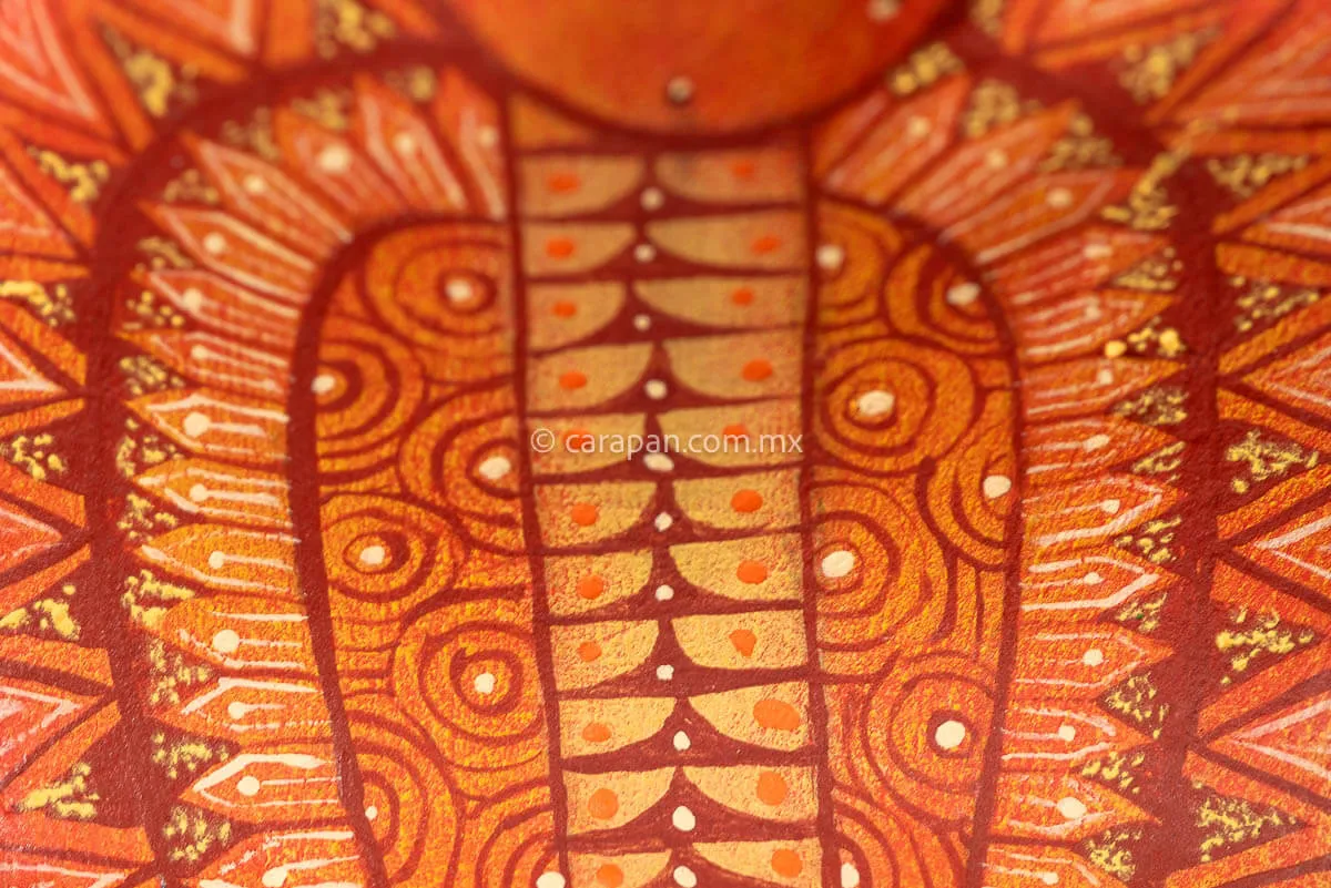 Small Orange Cobra Mexican Wood Carving Alebrije