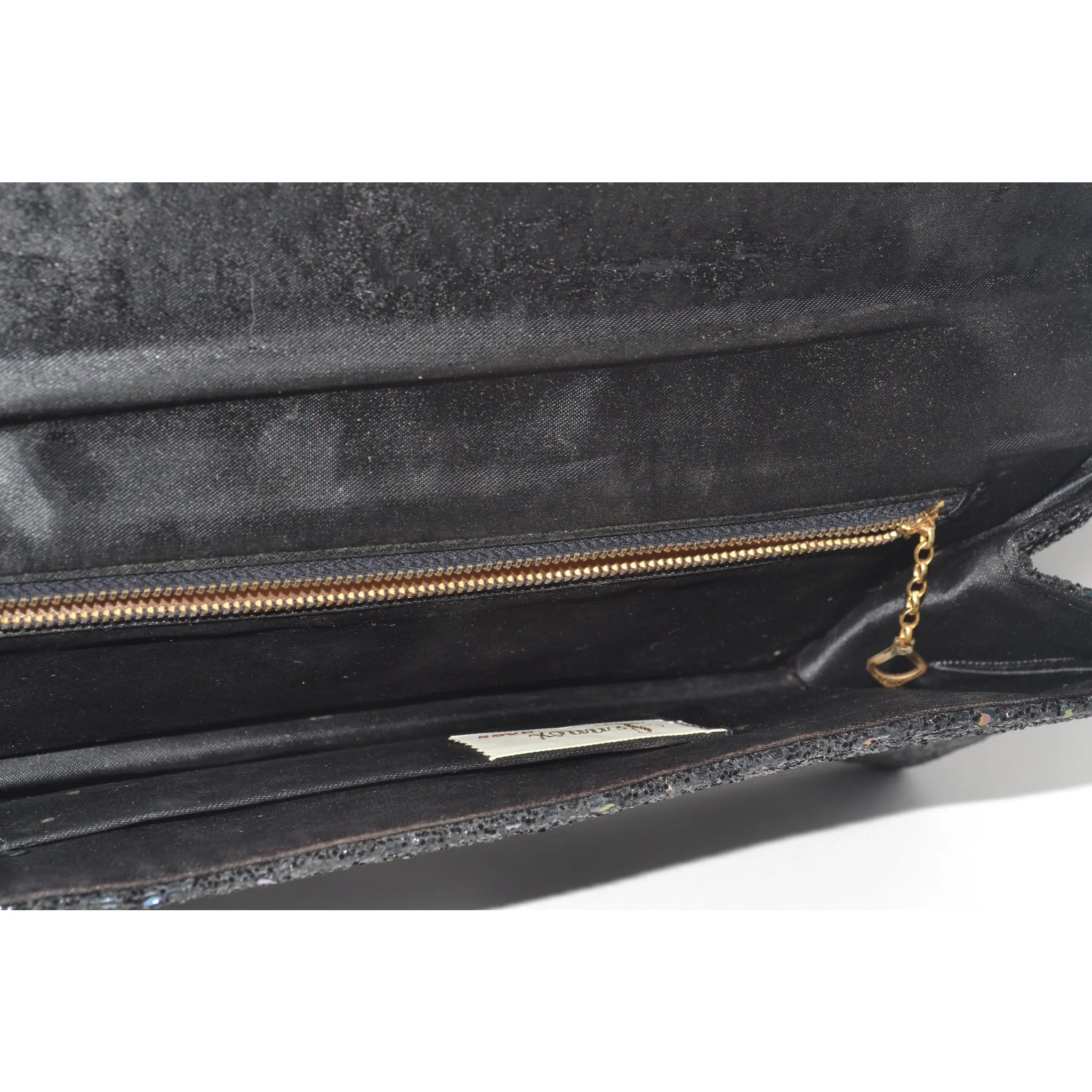 Sparkling Black Glitter Clutch Purse By Lennox