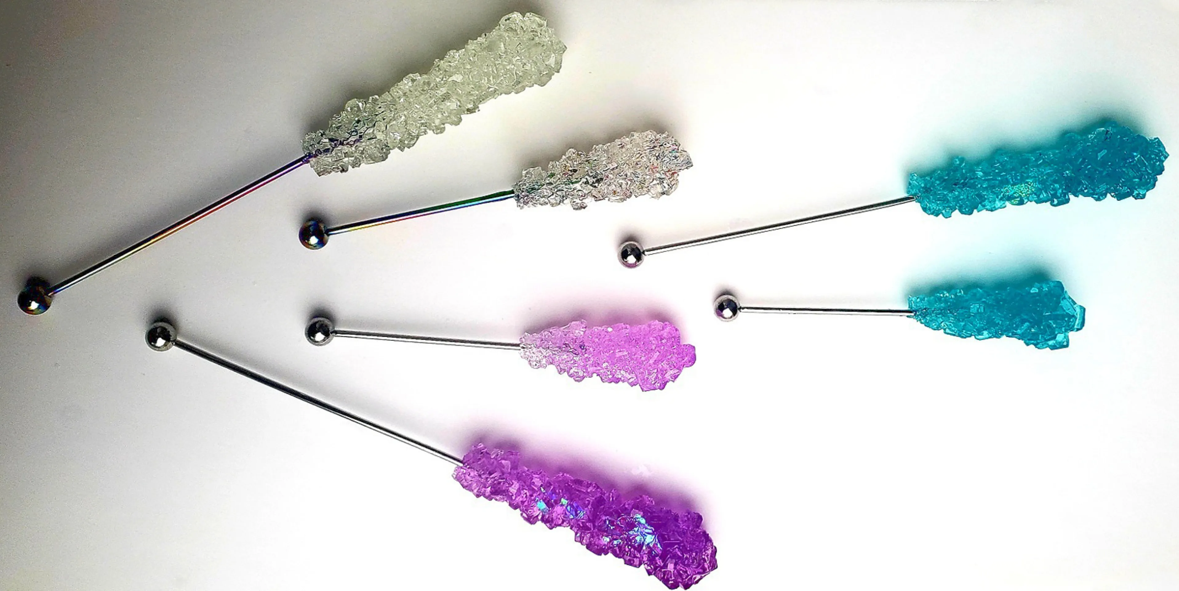 SPARKLING CRANBERRY ROCK CANDY SWIZZLE STICK NECKLACE