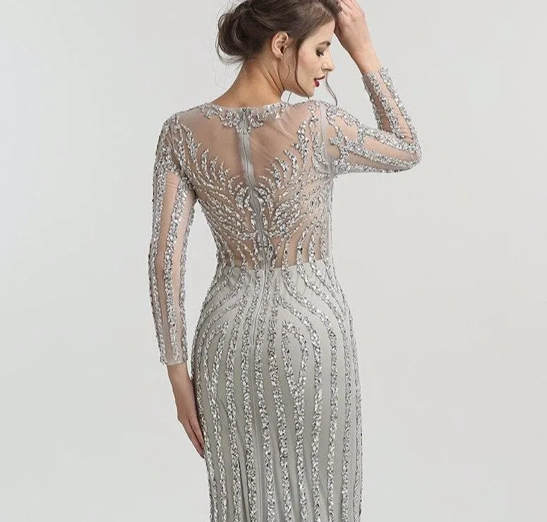 Sparkling Crystal Beadings Sexy Formal Party Gown