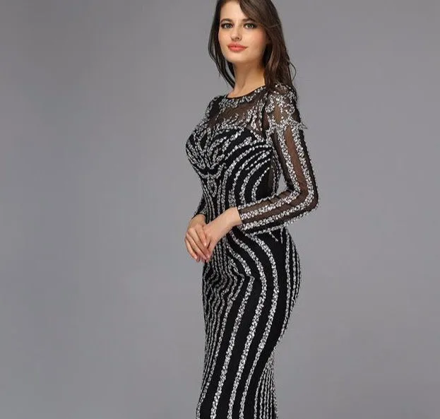 Sparkling Crystal Beadings Sexy Formal Party Gown