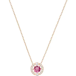 Sparkling Dance Red Rose Gold Plating Round Necklace