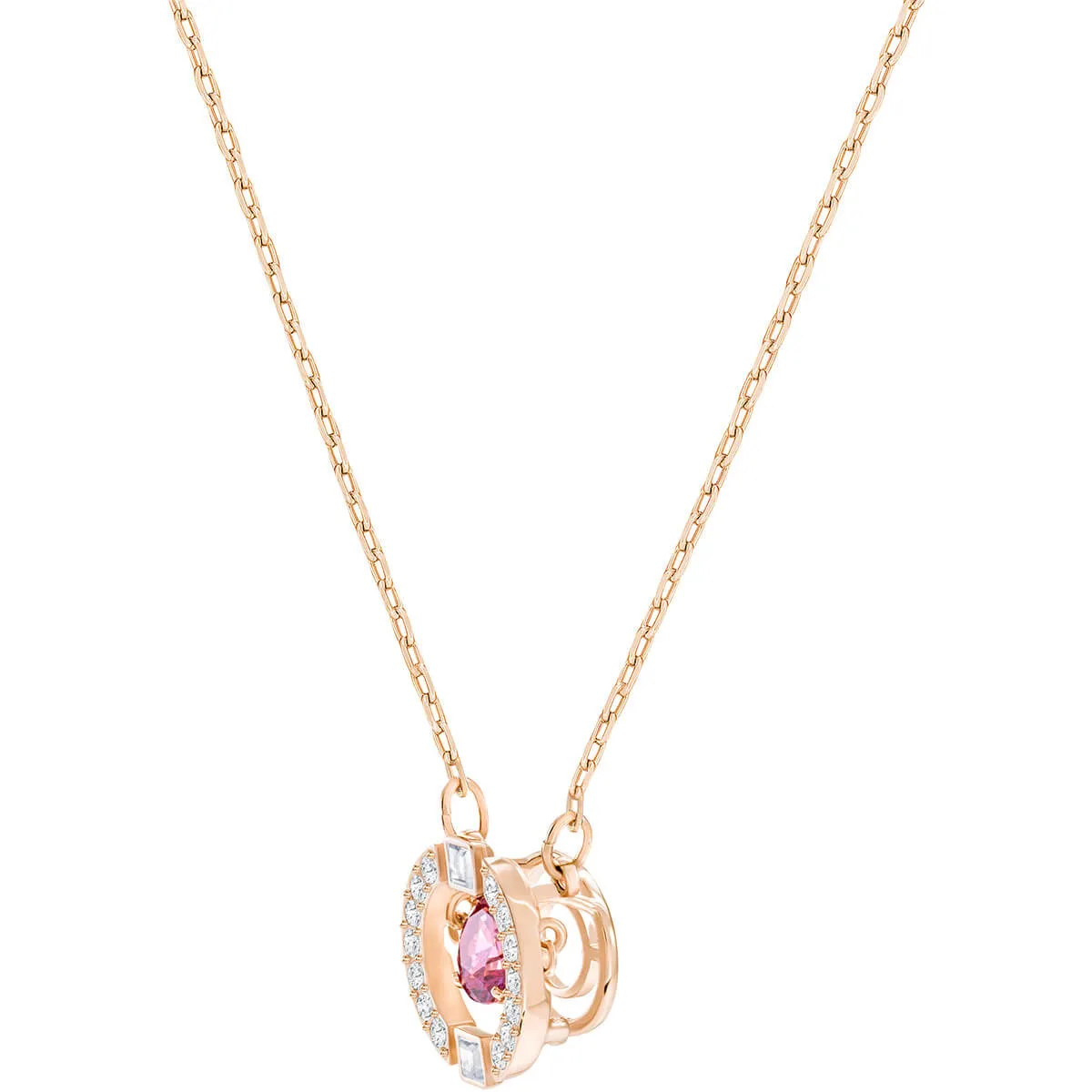 Sparkling Dance Red Rose Gold Plating Round Necklace