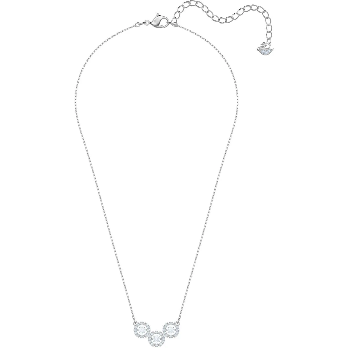 Sparkling Dance White Rhodium Plating Trilogy Necklace