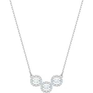 Sparkling Dance White Rhodium Plating Trilogy Necklace