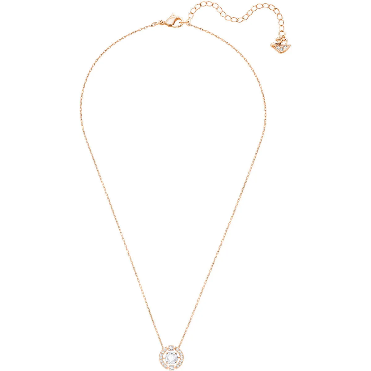 Sparkling Dance White Rose Gold Plating Round Necklace