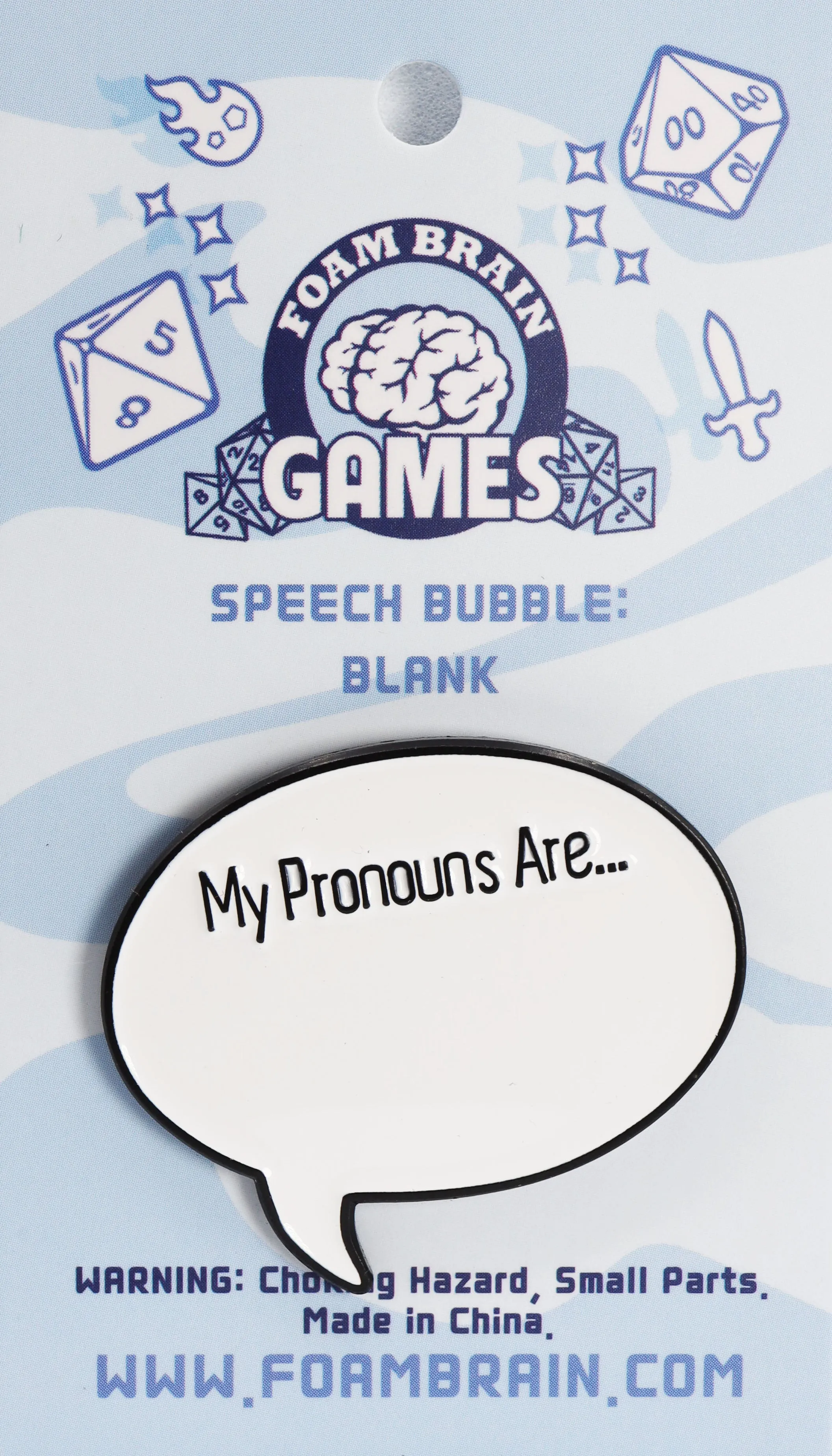 Speech Bubble Pin: My Pronouns Are: Blank