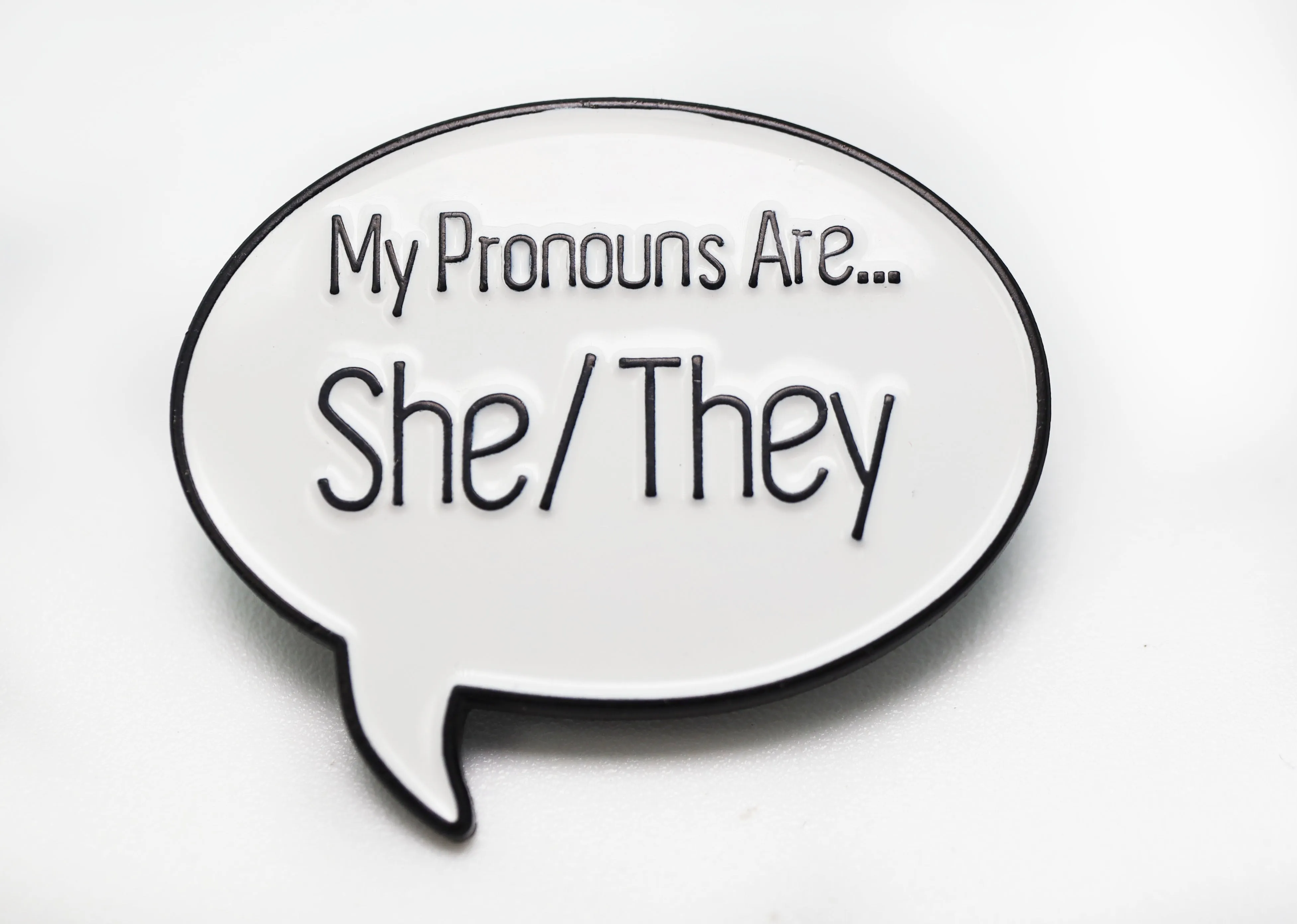 Speech Bubble Pin: She/They Pronouns