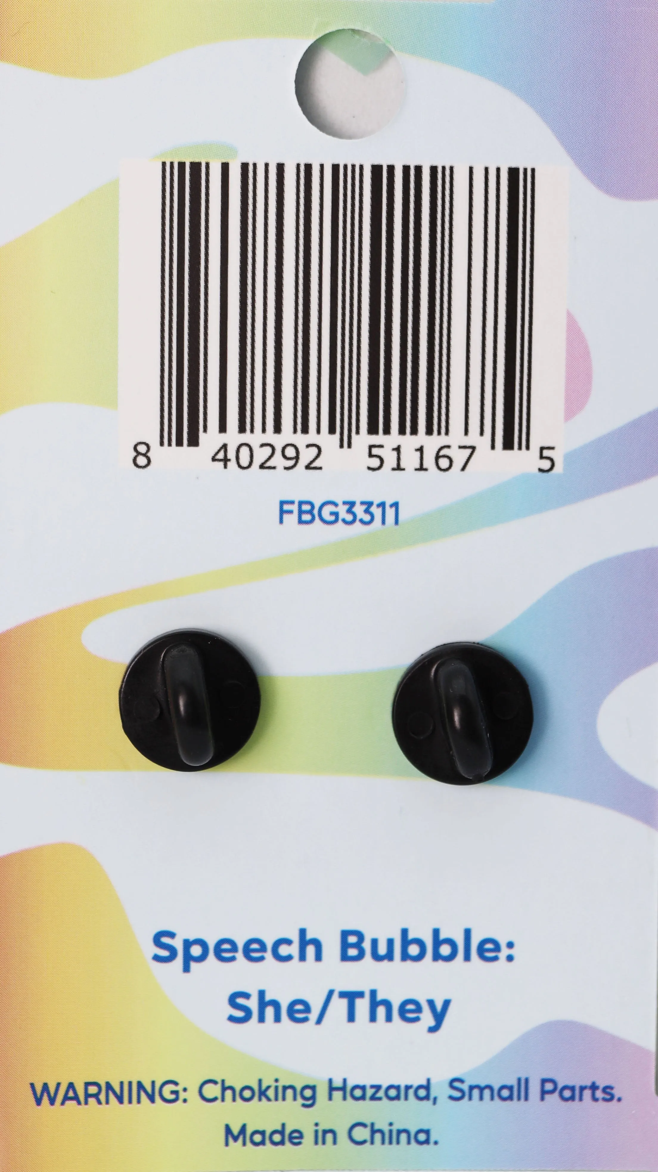 Speech Bubble Pin: She/They Pronouns