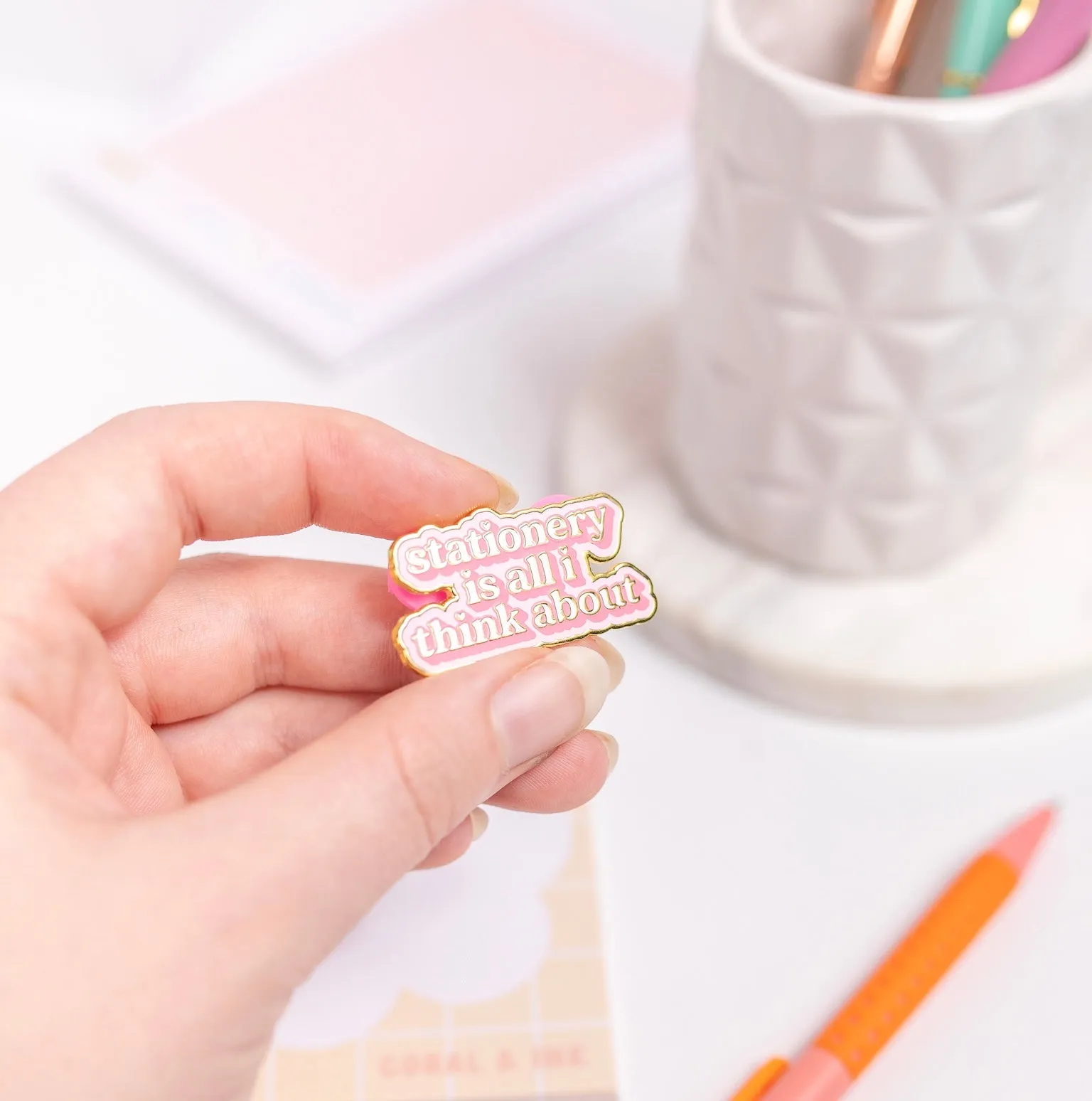 Stationery Is All I Think About Hard Enamel Pin
