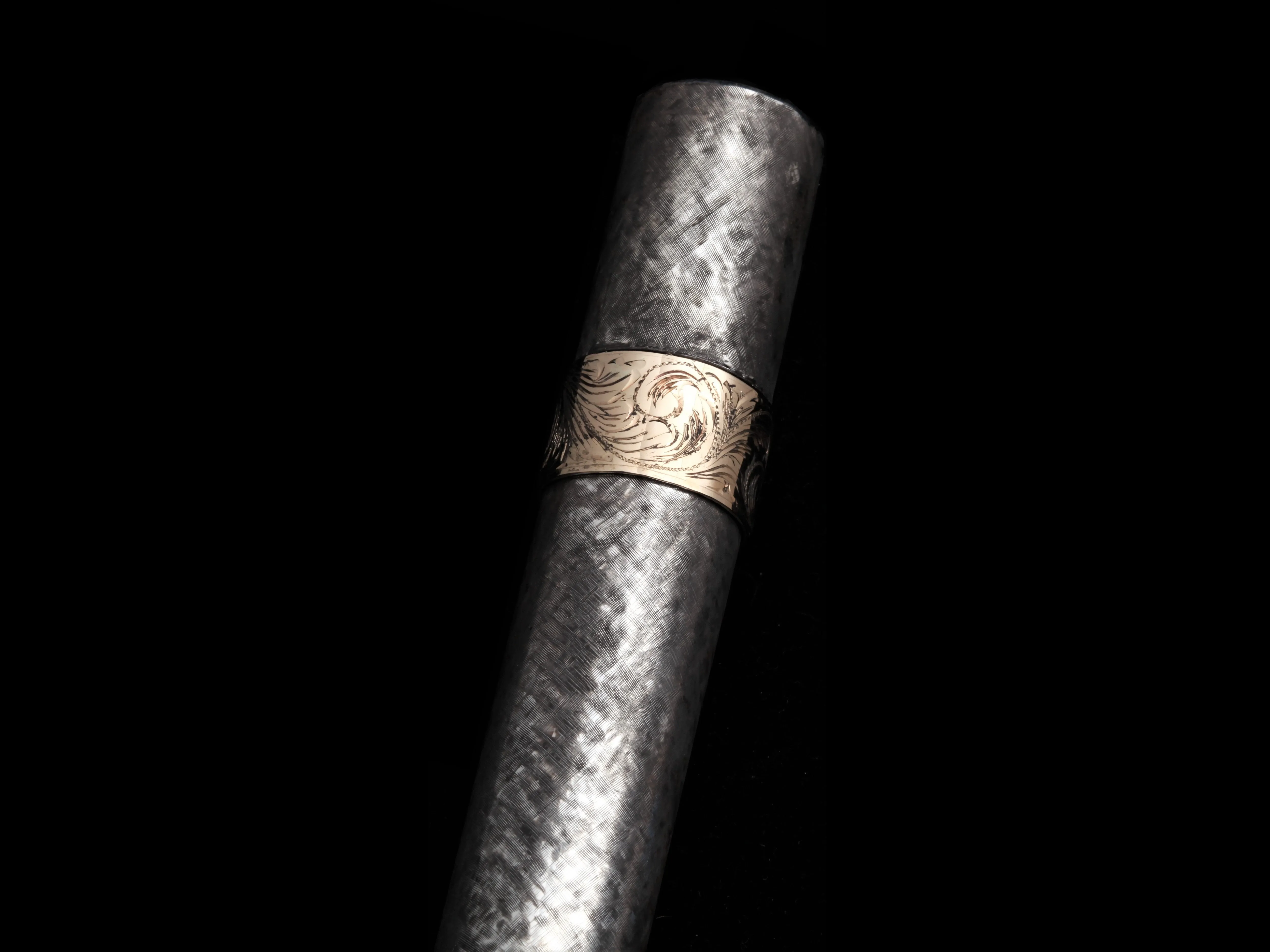 Sterling & 14k Florentine Cigar Tube