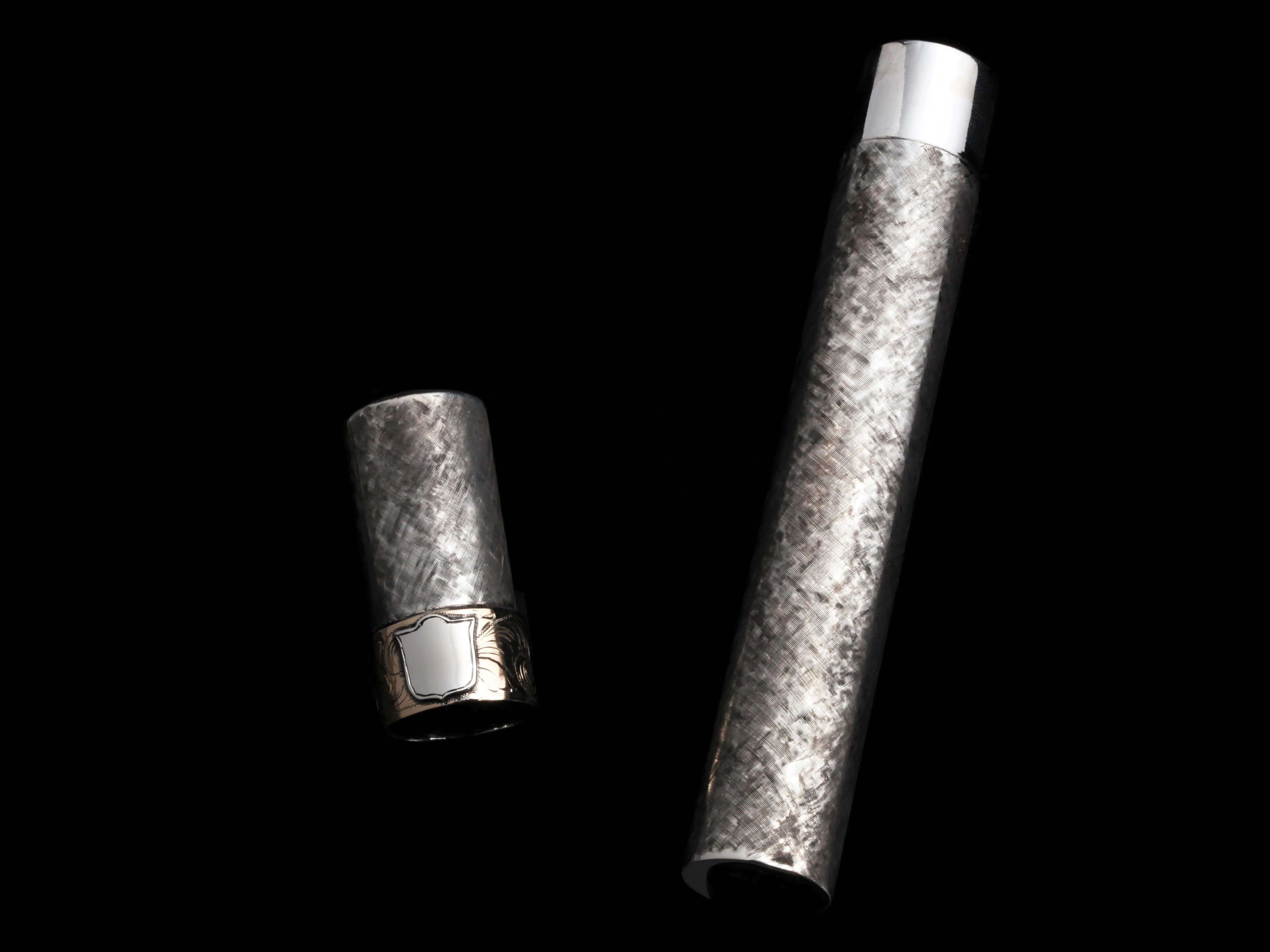 Sterling & 14k Florentine Cigar Tube