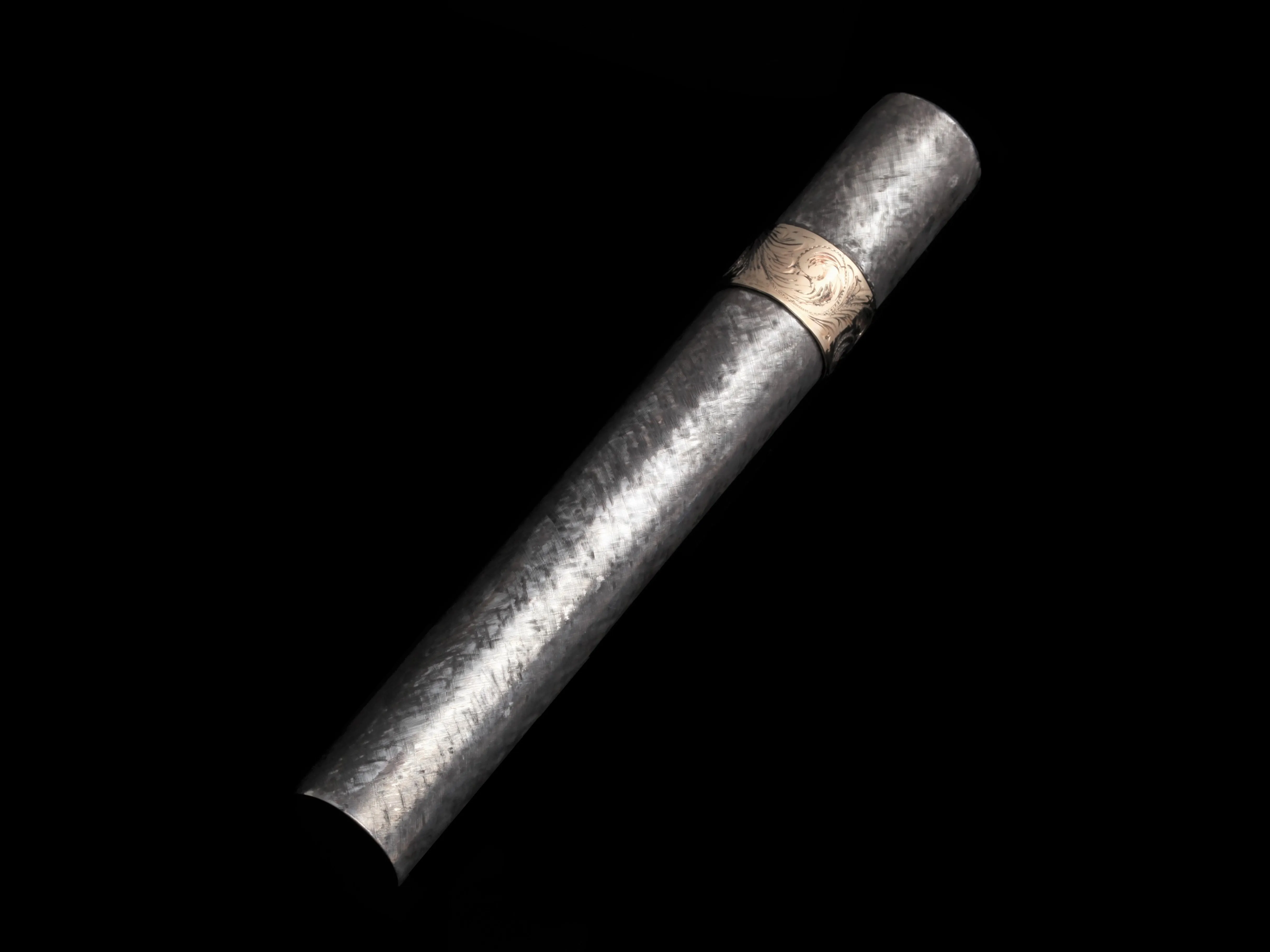 Sterling & 14k Florentine Cigar Tube