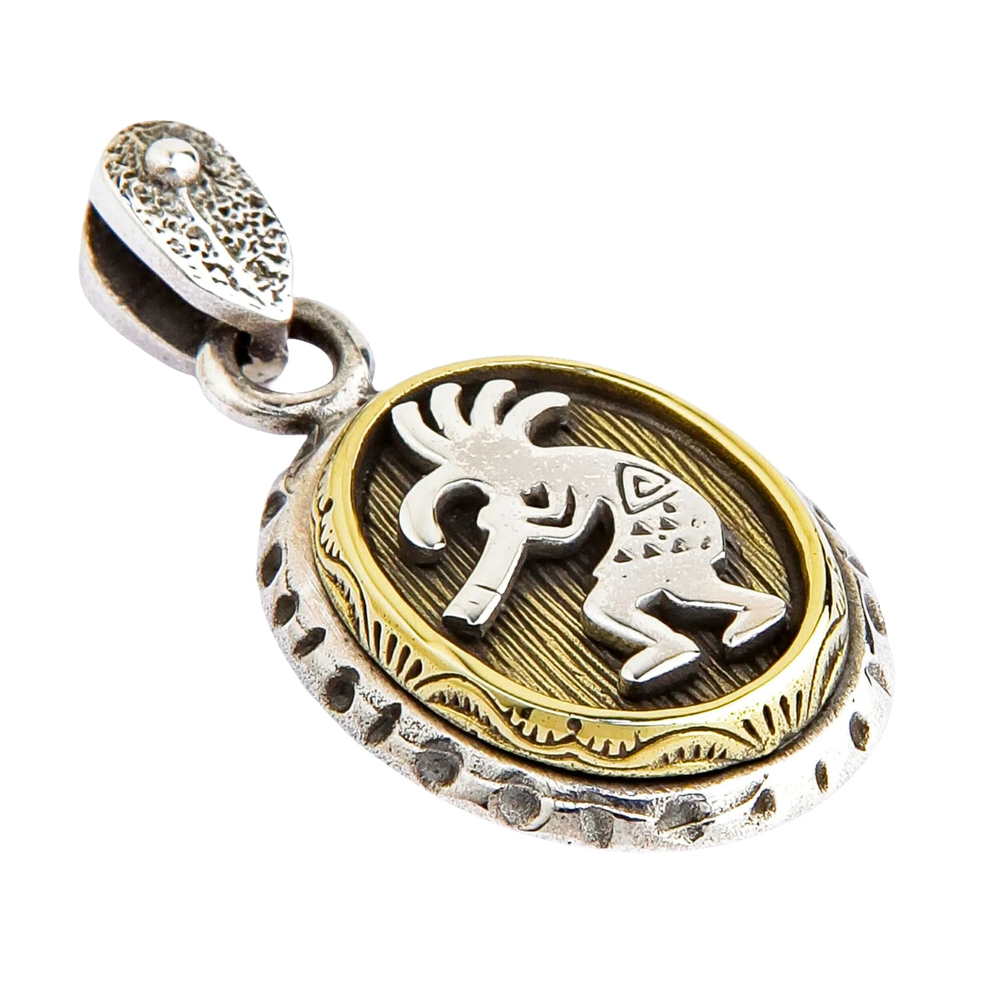 Sterling Silver Brass Kokopelli Pendant