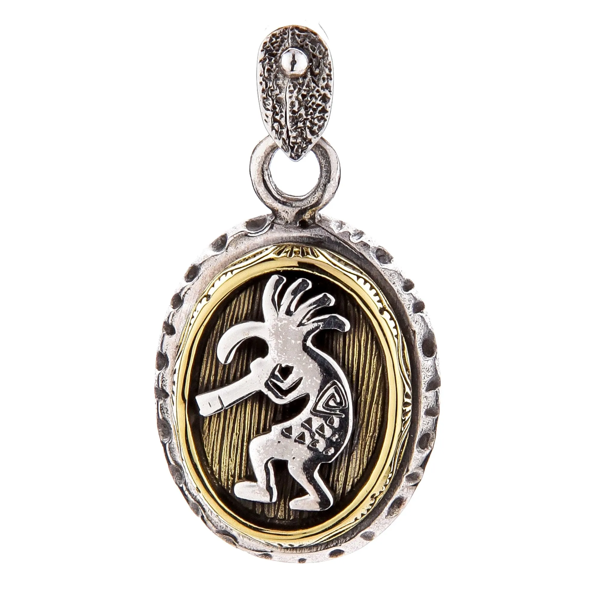 Sterling Silver Brass Kokopelli Pendant