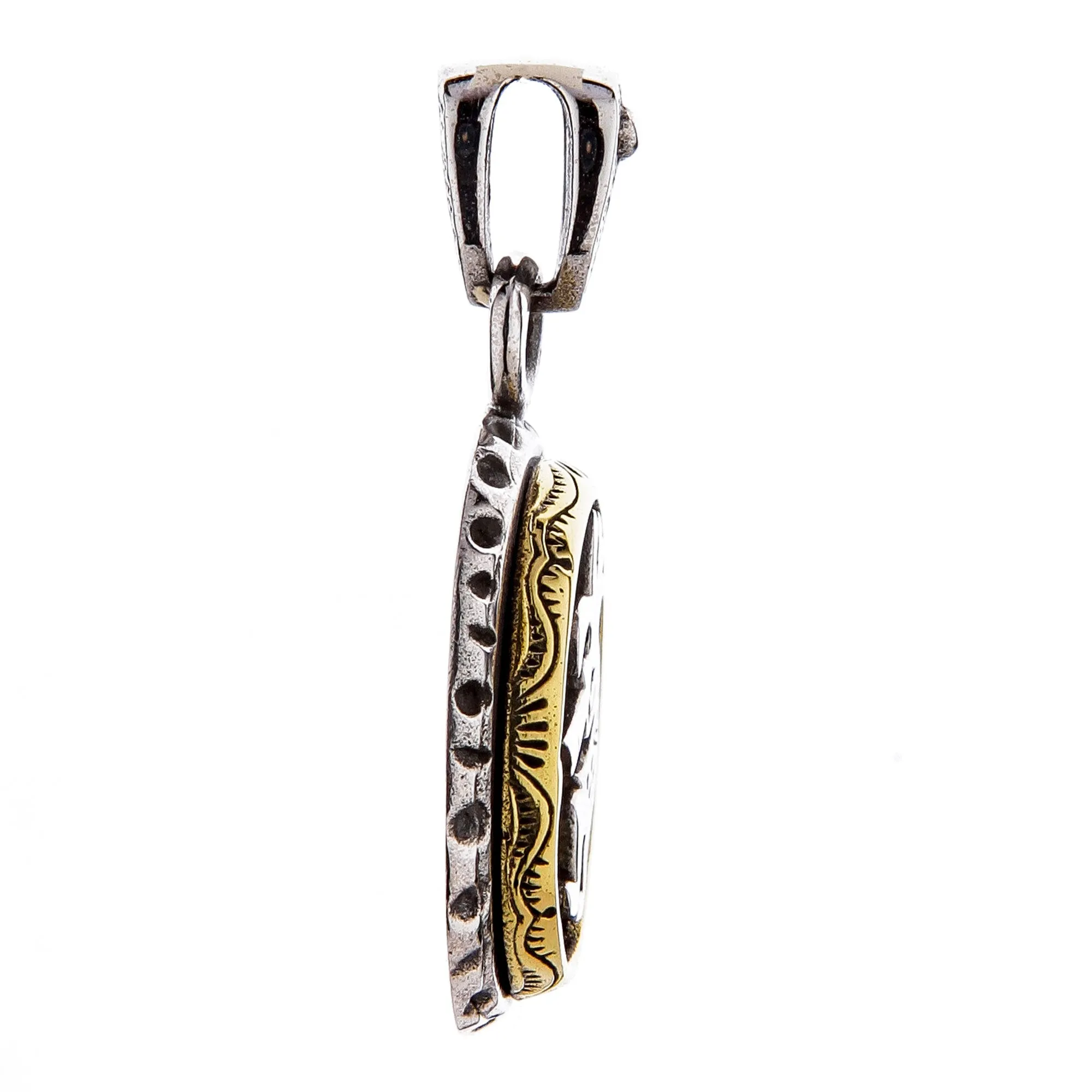 Sterling Silver Brass Kokopelli Pendant
