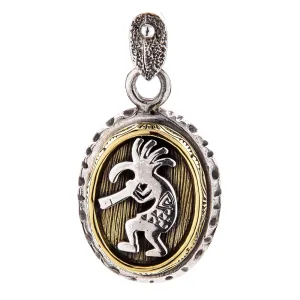 Sterling Silver Brass Kokopelli Pendant