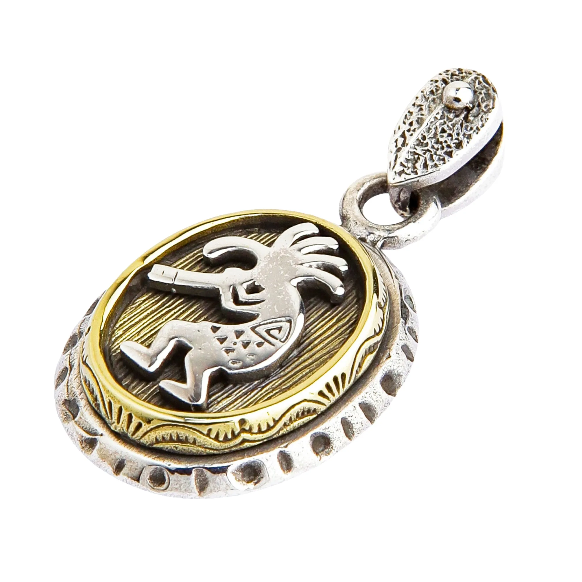 Sterling Silver Brass Kokopelli Pendant