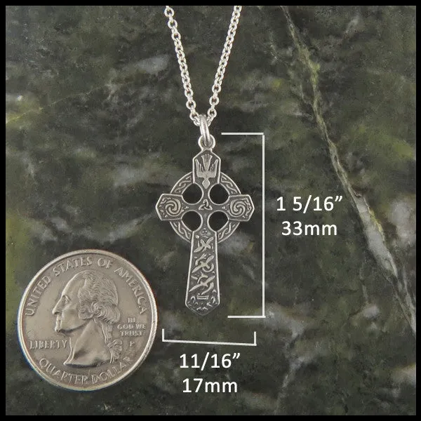 Sterling Silver Small Trinity Celtic Cross Pendant