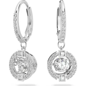 Swarovski Sparkling Dance earrings Round, White, Rhodium plated 5504652