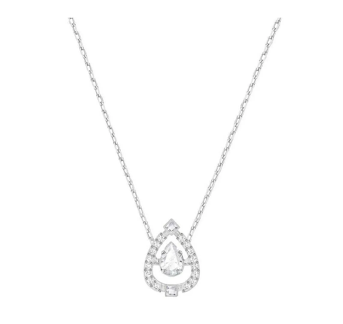 Swarovski SPARKLING DANCE PEAR NECKLACE, White, Rhodium -5451992 New