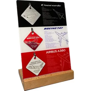 The Iconic Aircraft Collectible Keychain Collection on Acrylic Display