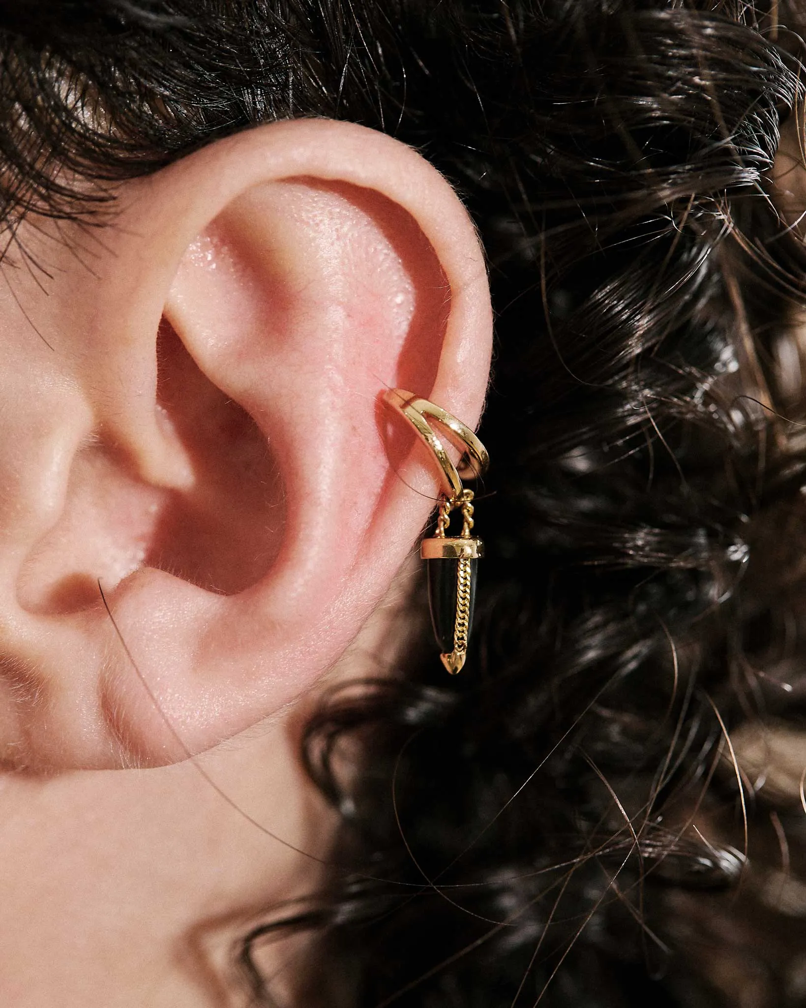 Vantage Earcuff Black Jade 18k Gold