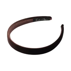 Velvet 1.5 cm Flat Brown Headband