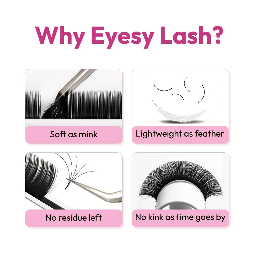 Velvet Lash Extensions | Silk Lashes | 0.03 | Mix lengths 8-15mm | 16 lines