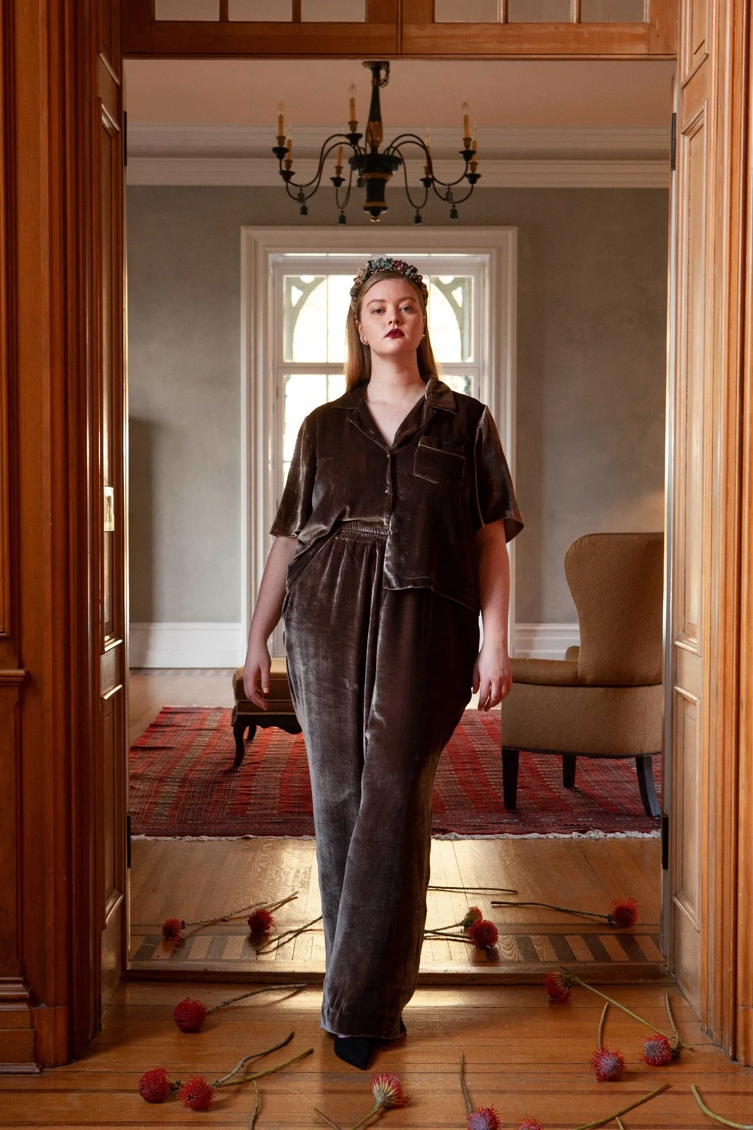 Veranda Palazzo Pant in Velvet
