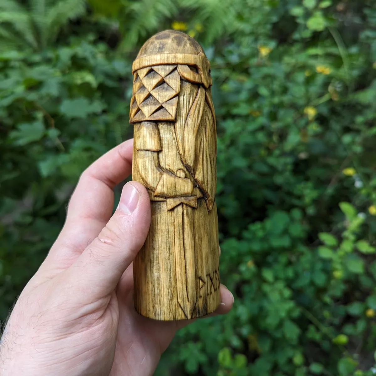 Vidar Norse wooden figurine