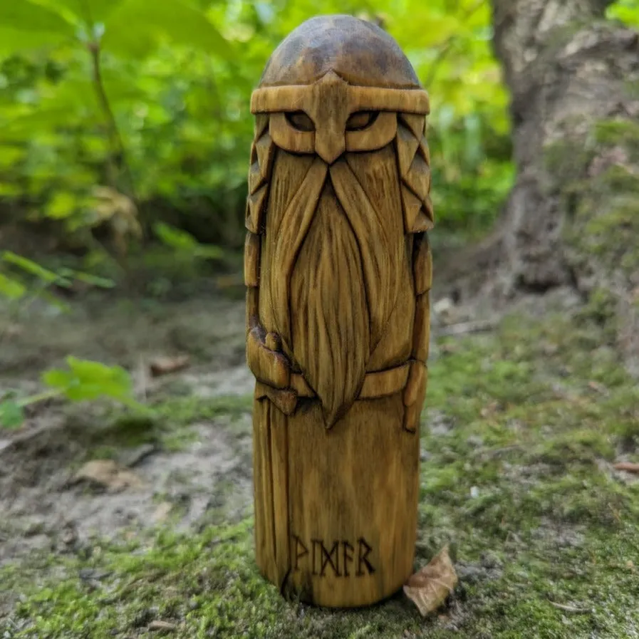 Vidar Norse wooden figurine