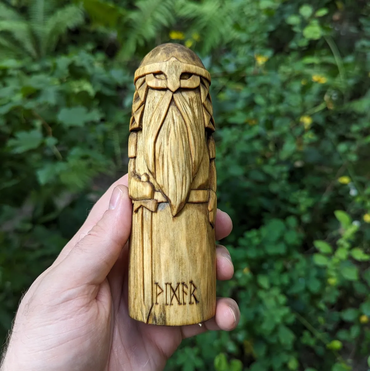 Vidar Norse wooden figurine