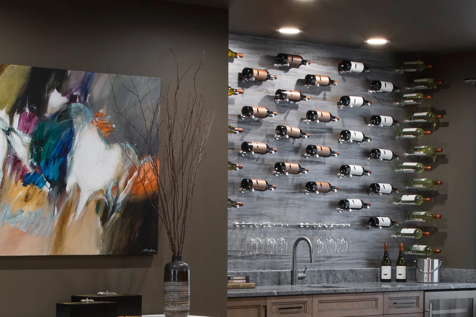 Vino pins mural tiges en métal pour 1 bouteille