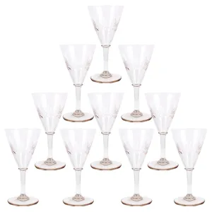 Vintage French Cut Crystal Glasses | Large Size - Set of 11