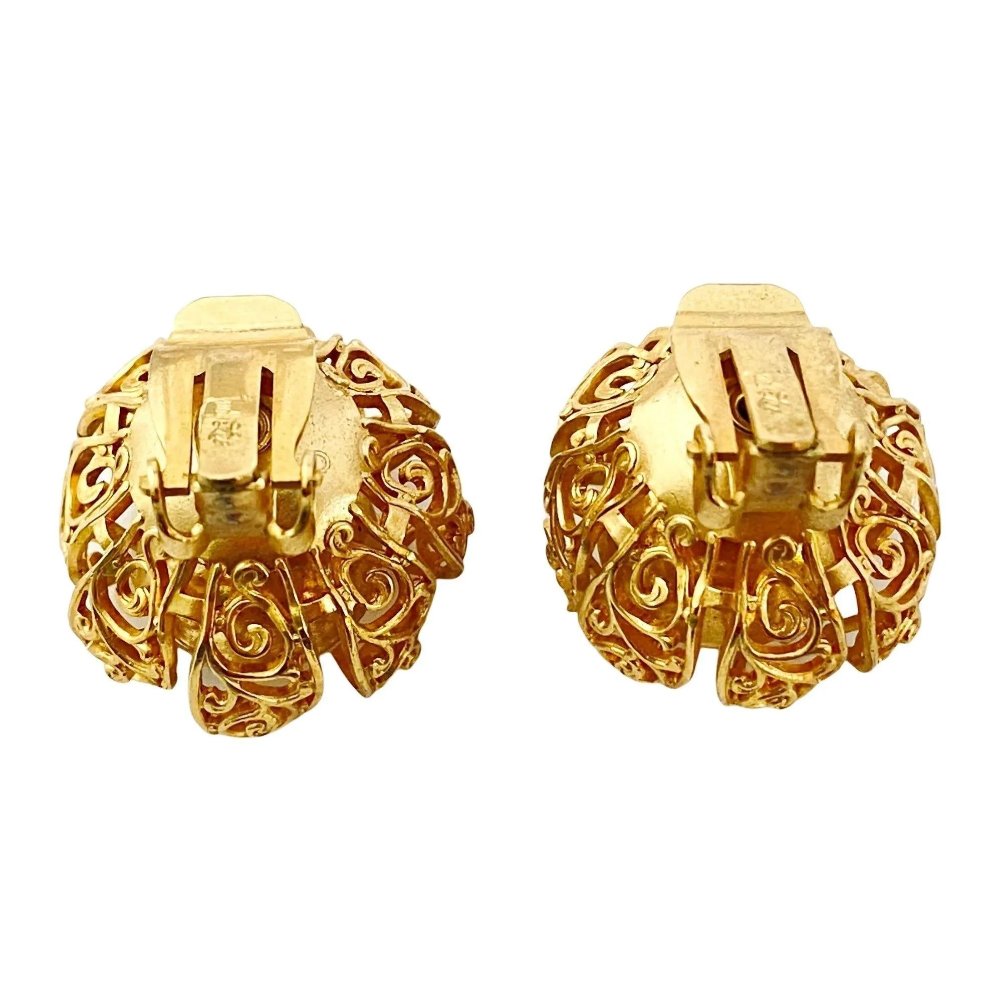 Vintage Judy Lee Iridescent Aurora Borealis Crystal Statement Earrings