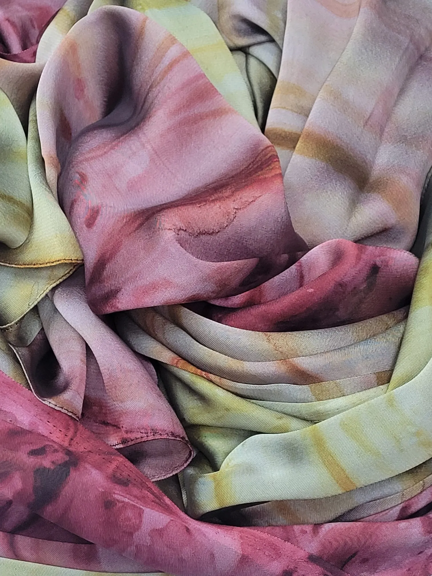 Watercolour Gradient Satin Hijabs - Tropical