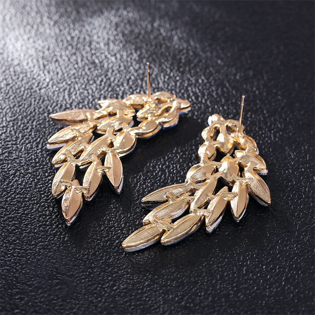 White Crystal & 18K Gold-Plated Wing Statement Stud Earrings