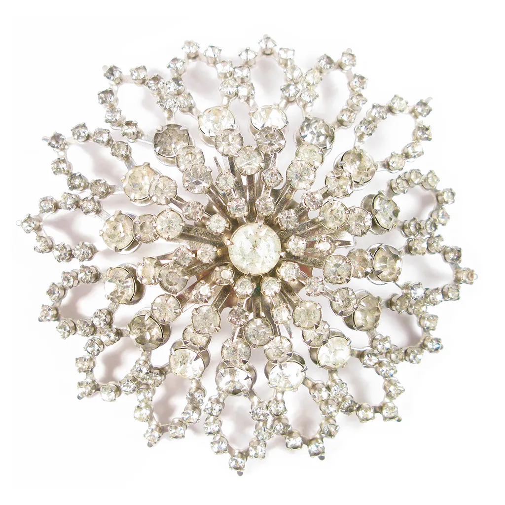 White Ice Snowflake Boutonniére / Lapel Pin