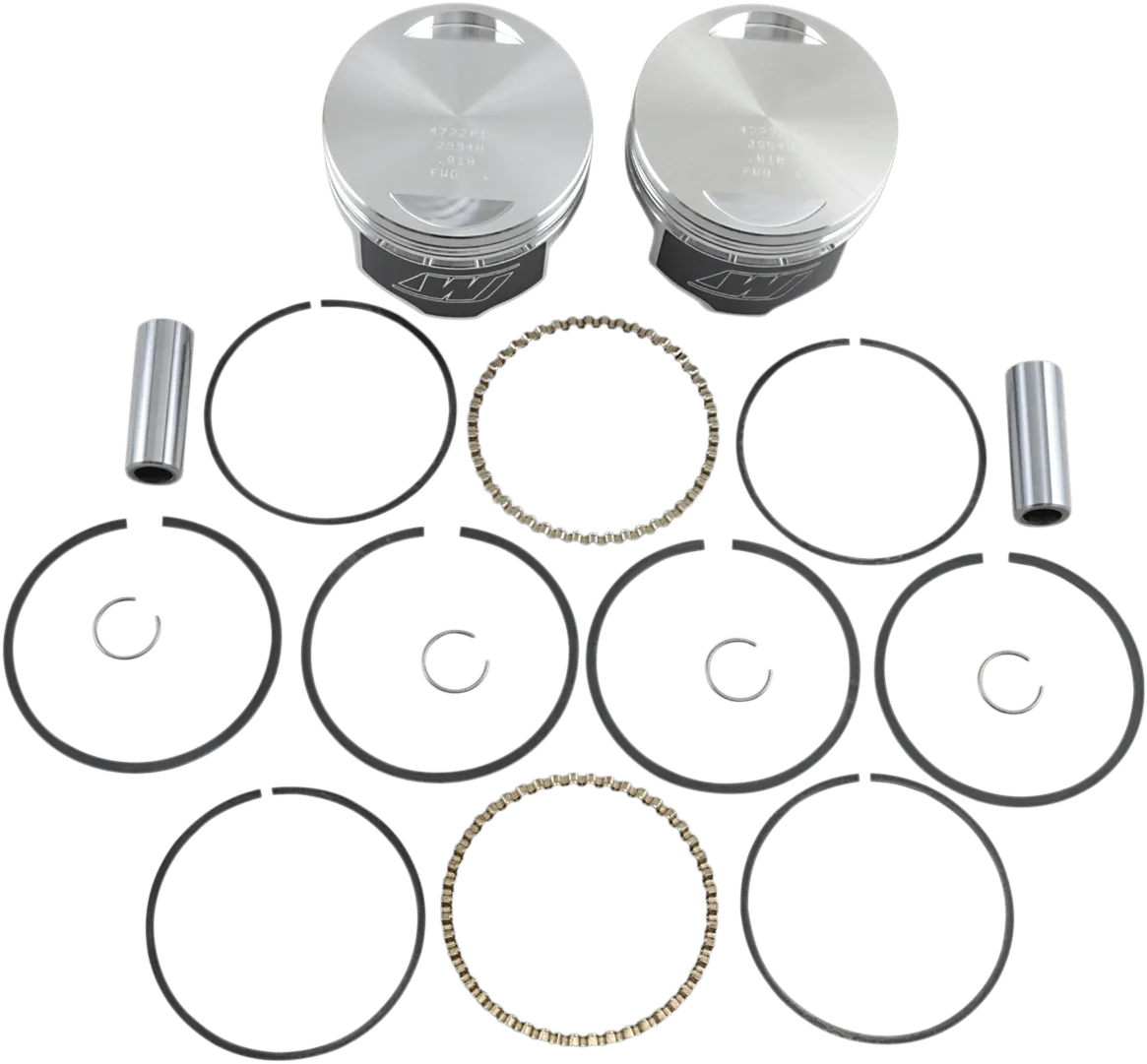 Wiseco K1643 K Piston Kit (80ci., Flat Top) - .030in. Oversize to 3.528in., 8.5:1 Compression