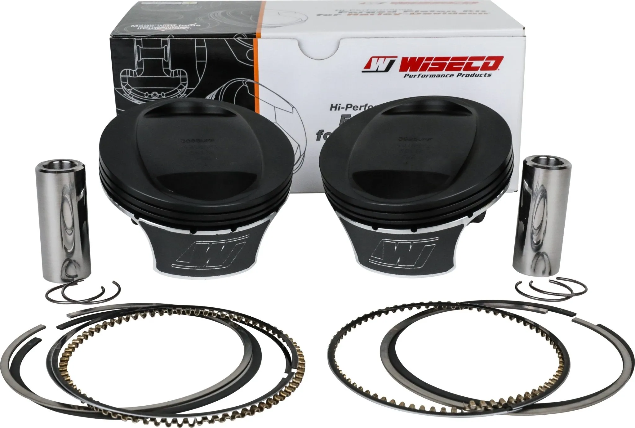 Wiseco K2793 K Black Edition Piston Kit (103ci., Positive  5cc ) - .125in. Oversize to 3.88in. Bore, 10.5:1 Comp