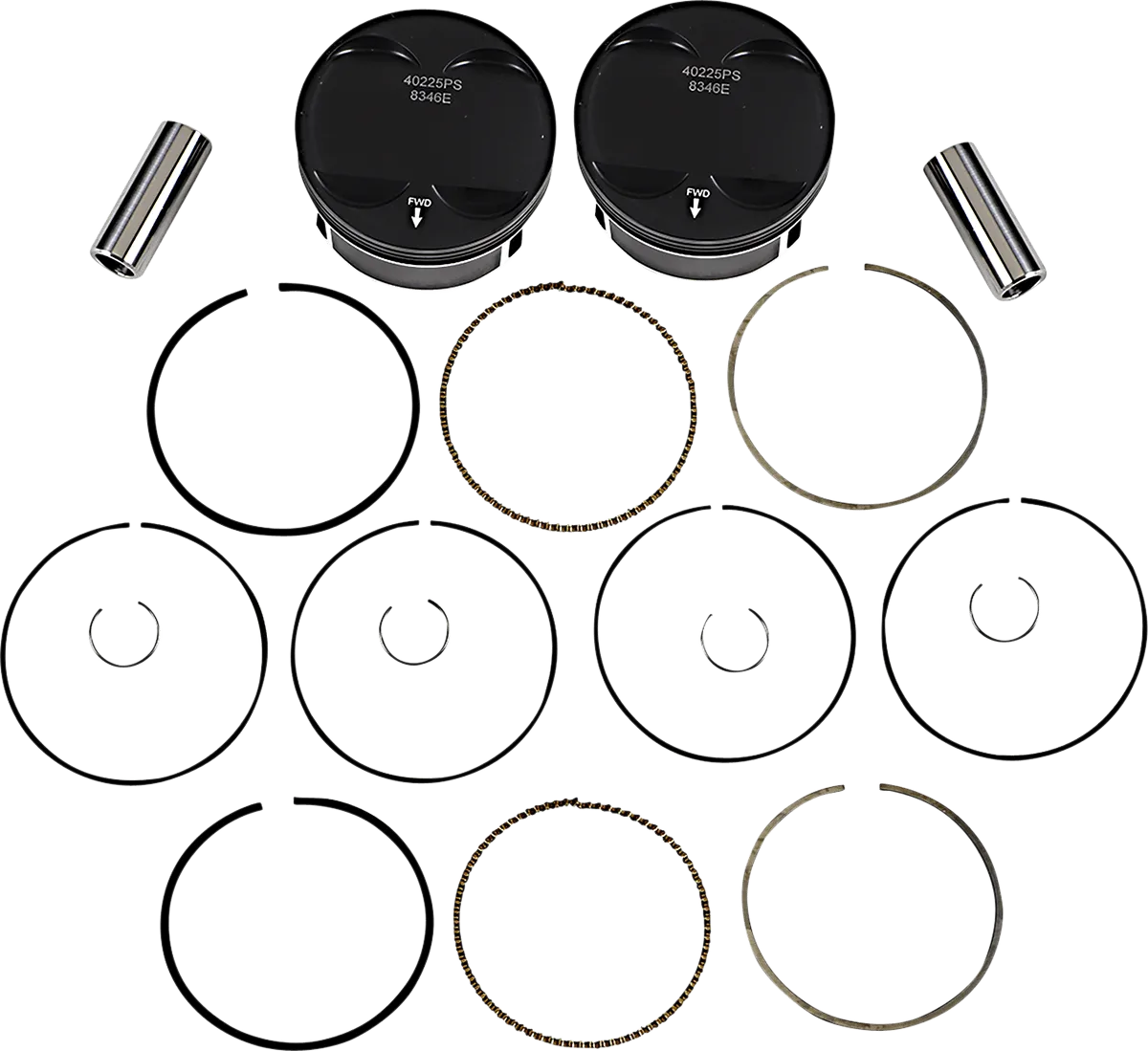 Wiseco K2801 K Black Edition Piston Kit (121ci., Negative -6.0cc ) - 4.125in. Bore -11:1 Compression