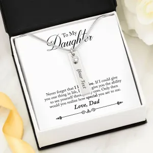 You are special to me, From Dad-Birthstone/Text Necklace